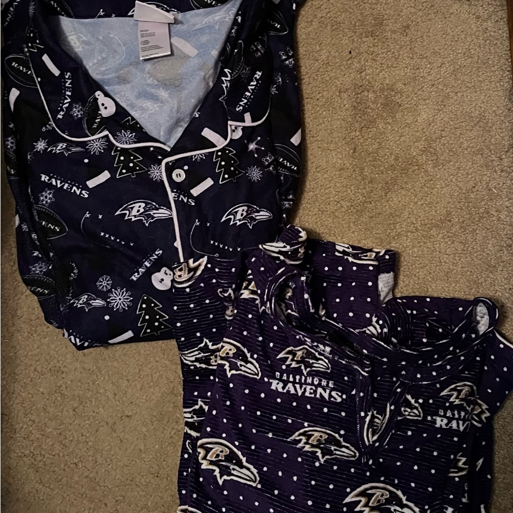 2 Pairs of Ladies NFL Baltimore Ravens Pajamas